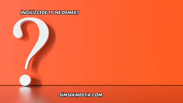 İngilizcede TY Ne Demek?